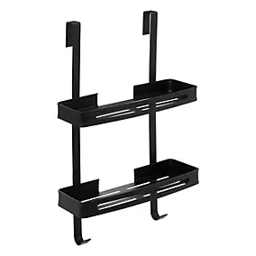 Étagère de douche à suspendre 2 niveaux l.32,5 x H.60 x P.16, 5Five Simply Smart Blackalu