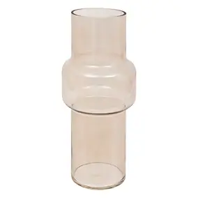 Vase en verre cylindrique Ella rose clair H.30cm Atmosphera