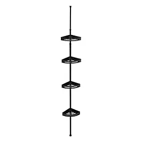 Étagère de douche téléscopique 4 niveaux en aluminium noir H.240 cm, 5Five Simply Smart Blackalu