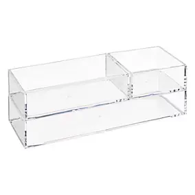 3 boites de rangement salle de bains empilables transparentes, 5Five Simply Smart Selena