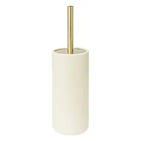 Brosse WC et pot coloris ivoire et acier doré, 5Five Duo
