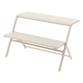 Banc de jardin Balcon Drilia argile blanc 2 places Hespéride