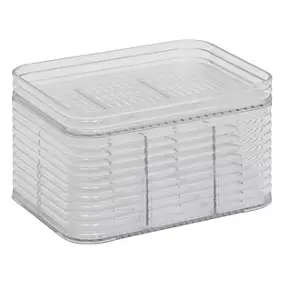 Organiseur 6 compartiments rangement salle de bains avec couvercle l.11,3 x H.9 x P.15,3 cm, 5Five Simply Smart Plastor