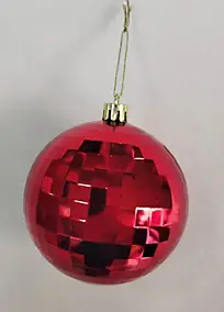 Boule de noël rouge effet miroir ∅80mm Feeric Light & Christmas
