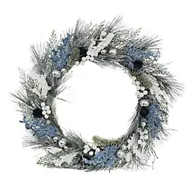 Couronne de noël bleu et blanc ⌀50cm Feeric Light & Christmas