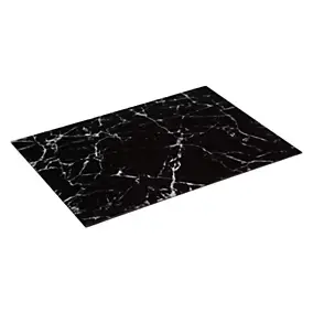 Planche à découper en verre effet marbre noir 40 x 30 cm
