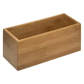 Organisateur de salle de bain rectangulaire bambou, l.9x H.9,5 x P.23cm, Five Simply Smart Tidy