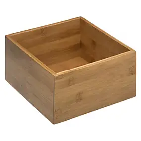 Boîte de rangement salle de bains en bambou, l.18 x H.9,5 x P.18 cm, Five Simply Smart Tidy