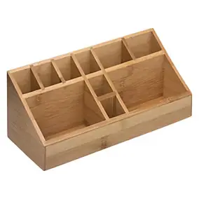 Organisateur de salle de bain bambou, l. 9 x H.9,5 x P.23cm, Five Simply Smart Tidy