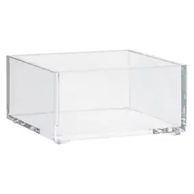 Organisateur de salle de bain transparent carré, l.9,6 x H.4,8 x P.9,6cm, Five Simply Smart Selena