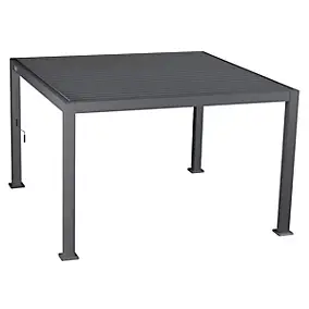 Pergola autoportante Evora en aluminium 3,6 x3.6 m anthracite
