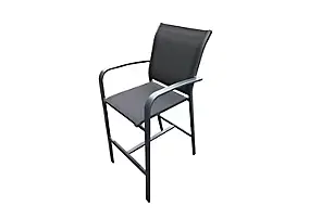 Fauteuil de jardin Hespéride Essentia en aluminium - Coloris graphite texaline anthracite - Hauteur 115 cm
