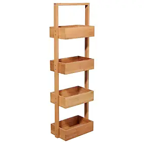 Etagère de salle de bain bambou , 4 niveaux, H.88cm x P.25cm Five Simply Smart