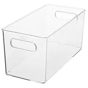 Boite de rangement salle de bains transparente l.14,3 x H.15,2 x P.31 cm, 5Five Simply Smart Selena