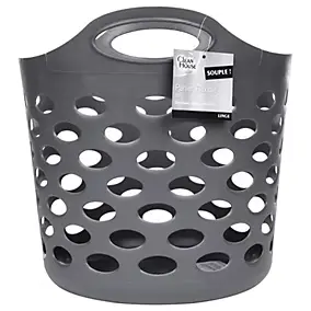 Panier à linge 28 litres en polypropylène coloris taupe