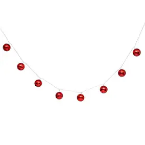 Guirlande de noël lumineuse boules rouges disco led L.165cm Feeric Light & Christmas