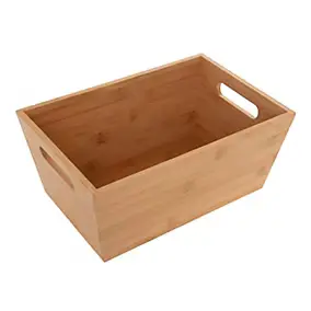 Panier de rangement salle de bains en bambou l.20 x H.14 x P.30 cm, Five Simply Smart