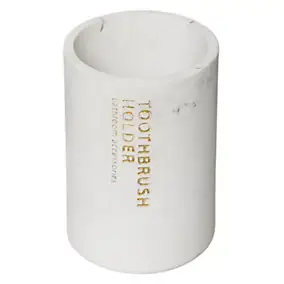 Gobelet pot brosse à dents effet marbre blanc Ø7,7 x H.10,8 cm, 5Five Simply Smart Léa