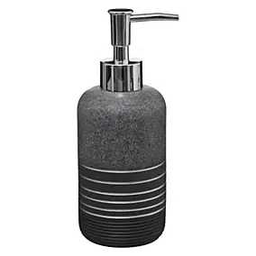 Distributeur de savon rond Silver effet pierre