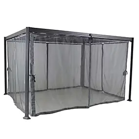 Rideaux moustiquaire pour tonnelle Hespéride Belize lattes 3 x 3,8 m