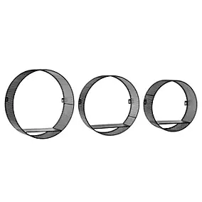 Étagère murale ronde Atmosphera P.10 cm noir, lot de 3