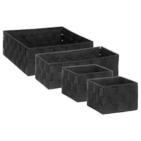 Paniers de rangement noir Five Simply Smart Lise lot de 4