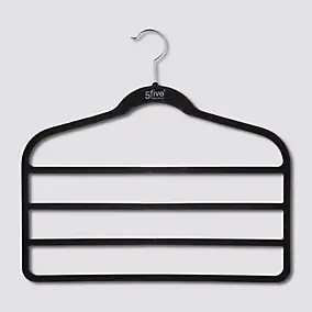 Cintre pour pantalon en feutrine l. 44,8 cm noir ,5five vendu par 2
