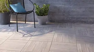 Carrelage de sol extérieur, grès cérame émaillé "CHALET" gris 45,5 X 45,5 cm