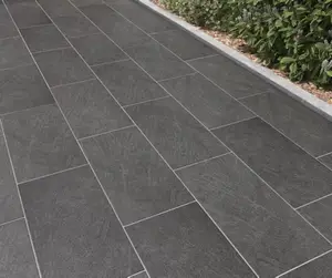 Carrelage de sol extérieur "Lauze" gris anthracite - l. 30 x L. 60,3 cm
