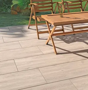 Carrelage de sol extérieur "Vosges" Grip coloris chêne - l. 30 x l. 60 cm; Ep : 8 mm