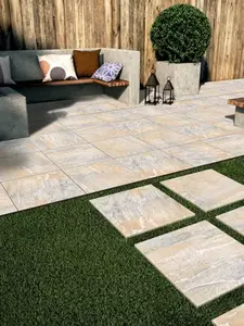 Carrelage de sol extérieur béton beige - L. 60 x l. 60 cm x Ep. 20 mm