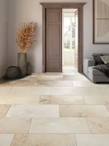 Carrelage de sol intérieur "Travertin antic mix" 60 x 120 cm