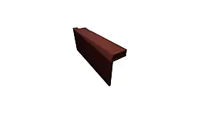 Tuile de rive standard gauche en terre cuite rouge vieilli L. 437 x l. 85 mm