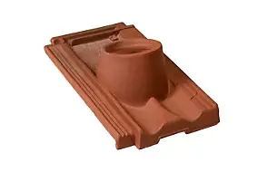 Tuile à douille en terre cuite Marseille rouge vieilli Diam 120 mm L. 433 x l. 263 mm