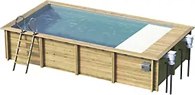 Piscine hors sol urbaine MyPool XL 6.50 x 3.50 x H 1.33 m + couverture automatique