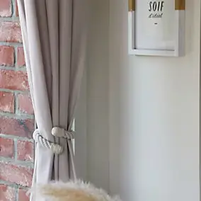 Embrasse à rideaux flexible torsadée beige écru, Madeco Orto