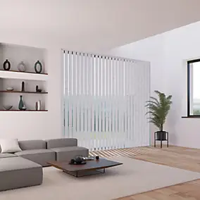 5 lamelles verticales orientables 89mm pour store californien gris chiné sans chaînette H.260cm, Madeco