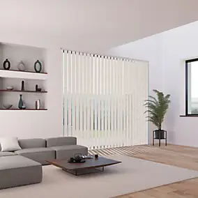 5 lamelles verticales orientables 89mm pour store californien beige paille sans chaînette H.260cm, Madeco