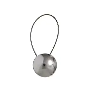 Embrasse à rideaux aimant rond PM argent