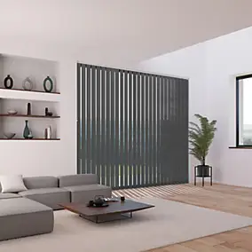 5 lamelles verticales orientables 89mm pour store californien gris chiné sans chaînette H.260cm, Madeco Screen