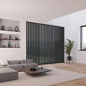 5 lamelles verticales orientables 89mm pour store californien noir sans chaînette H.260cm, Madeco Screen