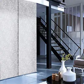 Panneau japonais tamisant fleuri blanc l.45 x H.260cm Madeco