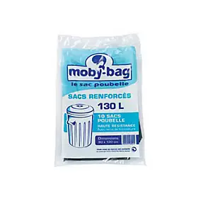 10 sacs poubelle renforcés noirs 130L