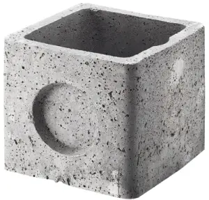 Regard béton 22 x 22 x 22 cm 3 prétrous (1 int. + 2 ext.).