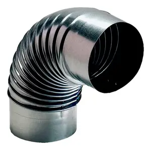 Coude plissé 90° - Diamètre : 125 mm