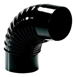 Coude à 90 degrés émaillé - Noir - Ø 150 mm