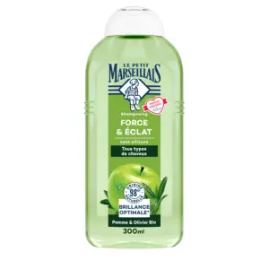 LE PETIT MARSEILLAIS Shampoing force et éclat pomme et olivier bio tous types de cheveux sans silicone 300ml
