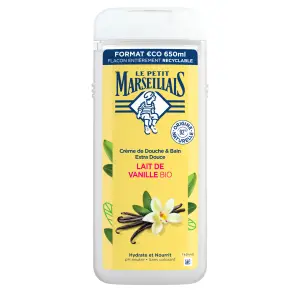 LE PETIT MARSEILLAIS Crème de douche extra douce lait de vanille bio 650ml
