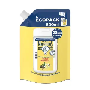 LE PETIT MARSEILLAIS Recharge crème de douche extra douce lait de vanille bio 500ml