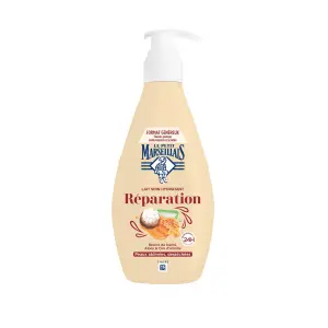 LE PETIT MARSEILLAIS Lait corps hydratant et réparateur karité aloes et cire d'abeille peaux abîmées et desséchées 400ml
